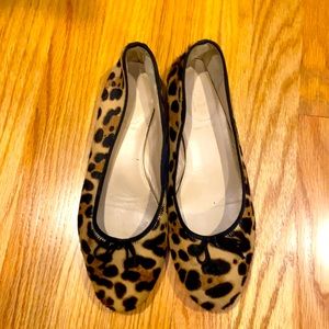 Real calf hair leopard print flats